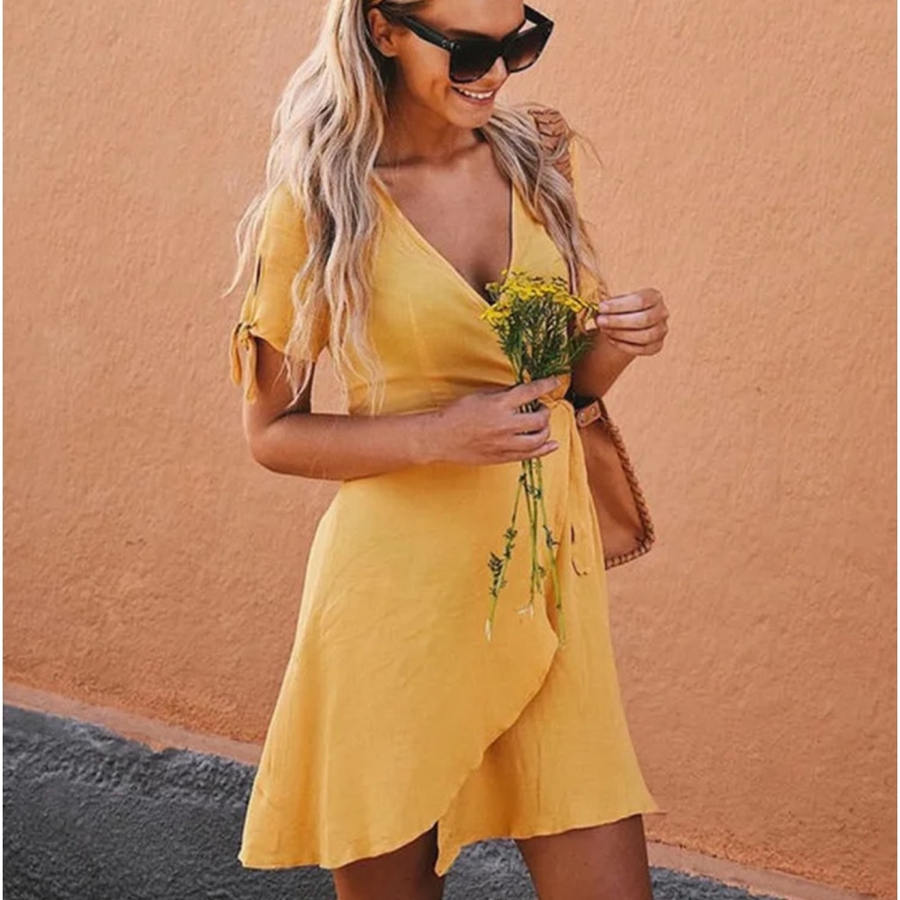 Lulus My Philosophy golden yellow dress